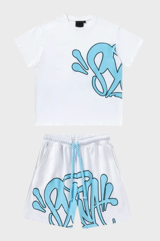 "Graffiti" Shorts-Set Weiß 0