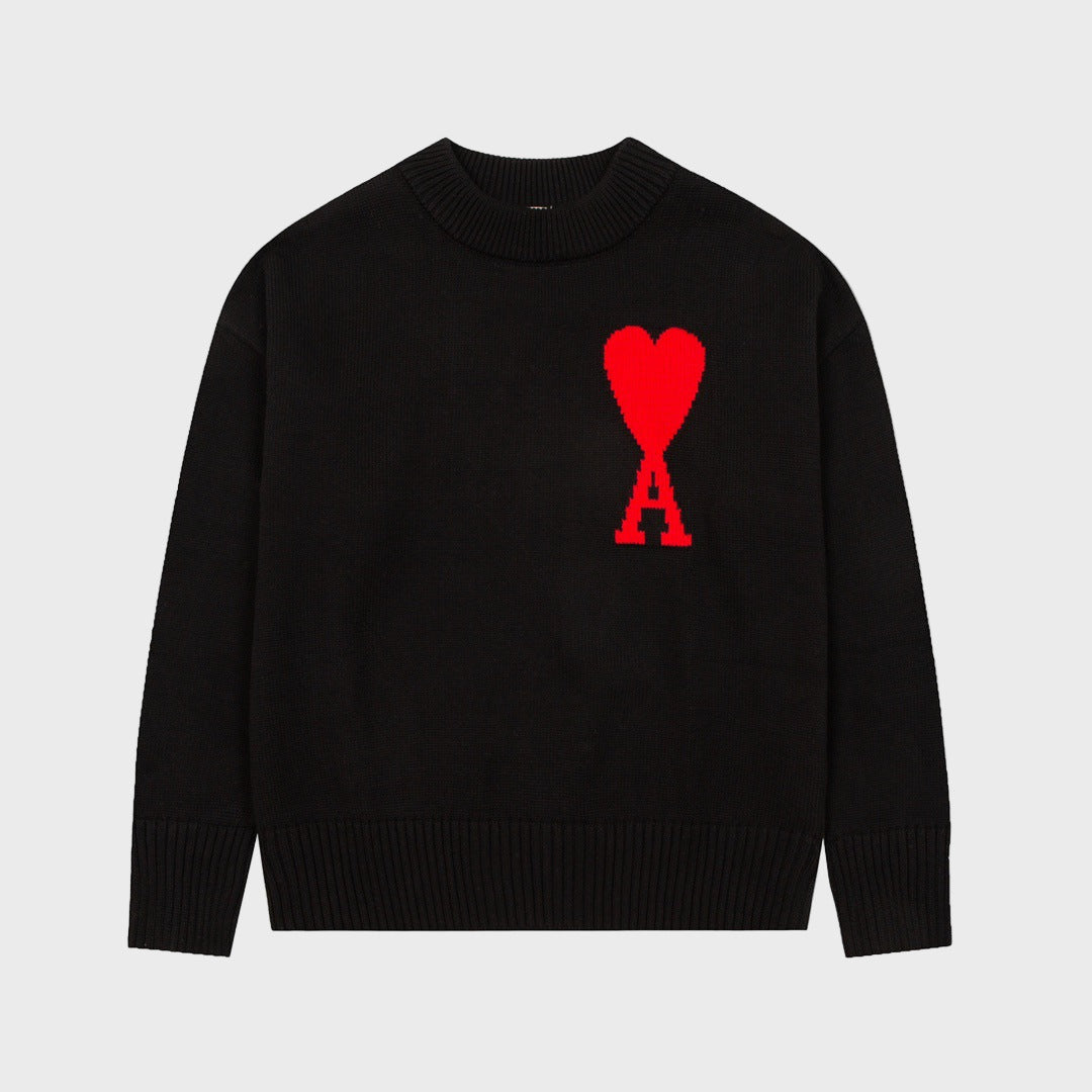 "HEART" - SWEATER BLACK (UNISEX) 0
