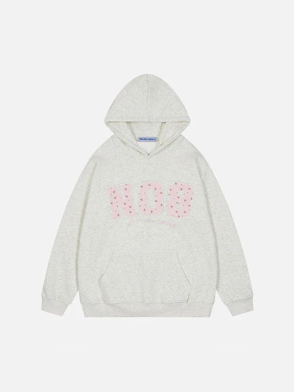 HOODIE MIT APPLIKATION „NO8“ 0