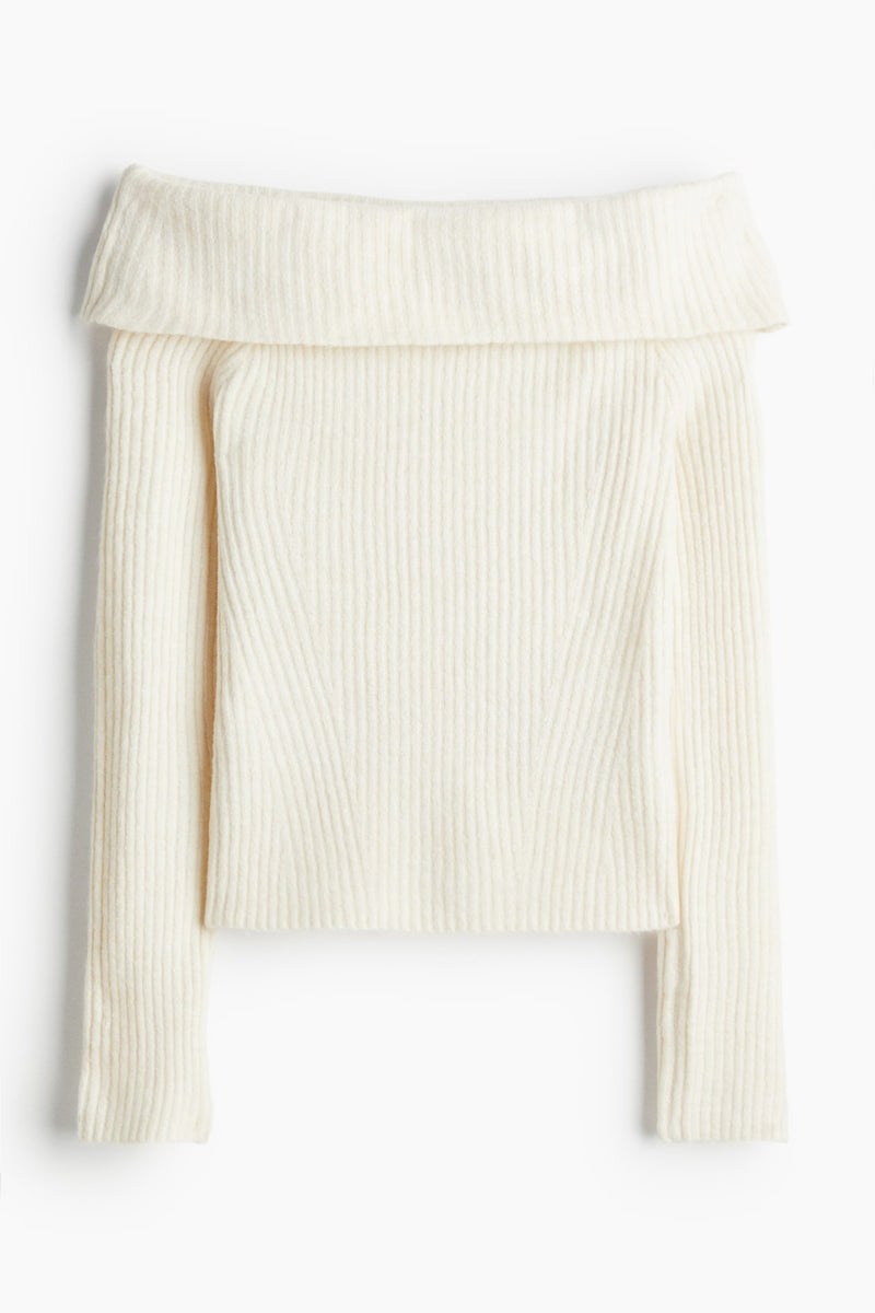 Schulterfreier Pullover 0