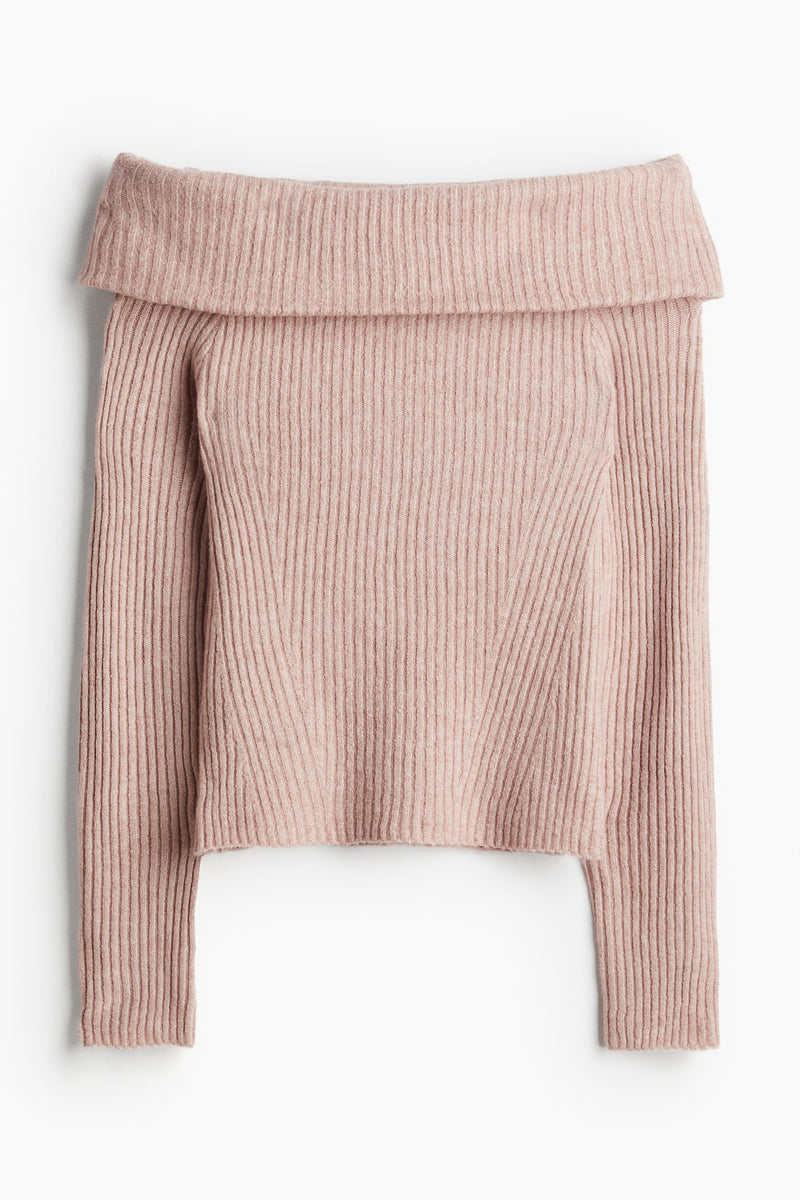 Schulterfreier Pullover 10
