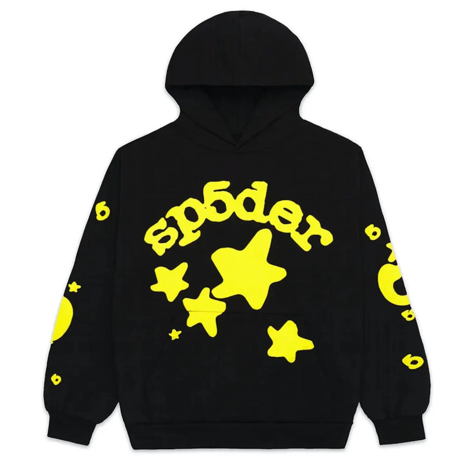 "Sp5der-Hoodie" Schwarz und Gelb 0
