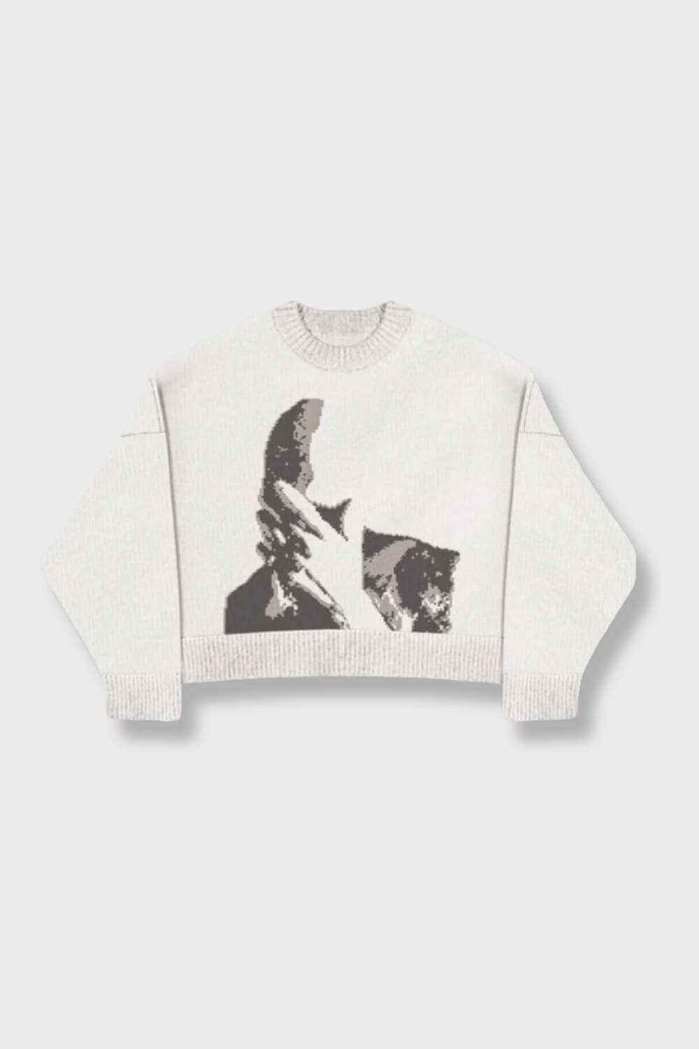 Strickpullover mit verstecktem Gesicht 0
